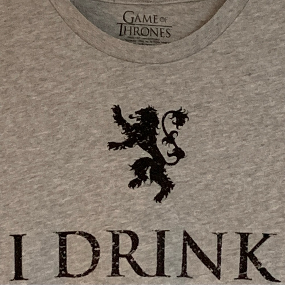 GAME OF THRONES I Drink & I Know Things House Lannister TEE SHIRT! - Picture 2 of 4
